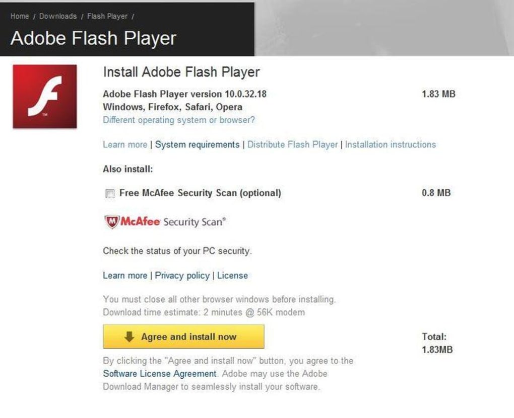 adobe flash player newest version free download for mac
